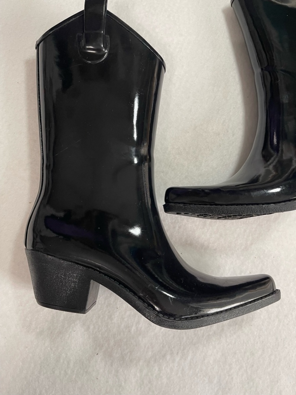 Rubber Cowboy Boots 7 black - Picture 3 of 7
